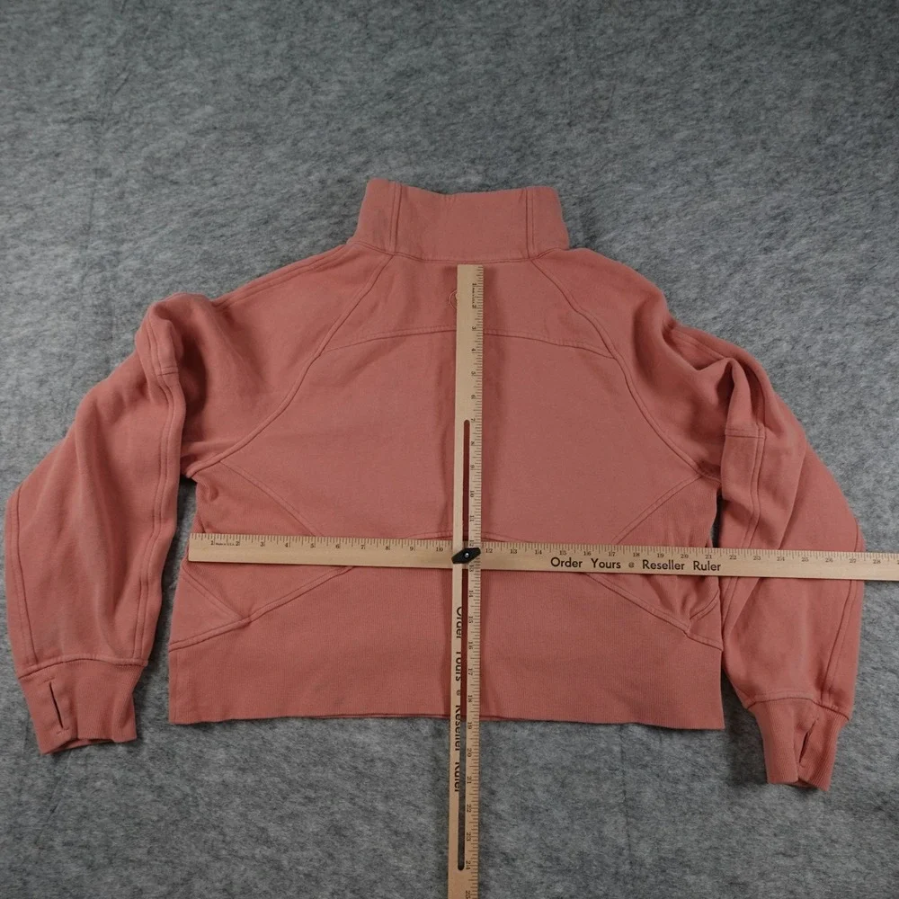 Lululemon Sweatshirt Womens M/L‎ Pink Scuba Oversized Funnel Neck 1/2 Zip